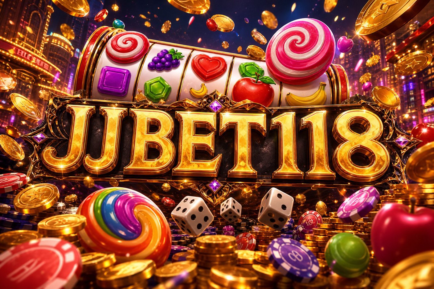 Tampilan layar Crazy 777 JJBET118 dengan gulungan berputar dan panel hadiah absen harian