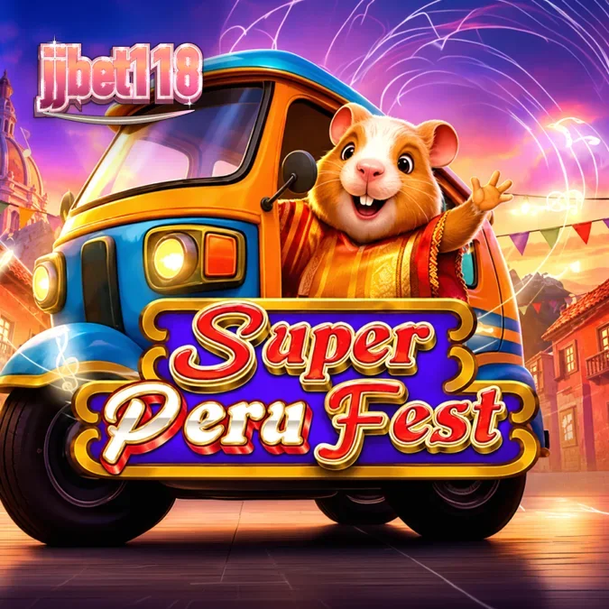 Tampilan visual slot Super Peru Fest dengan nuansa festival Peru yang meriah